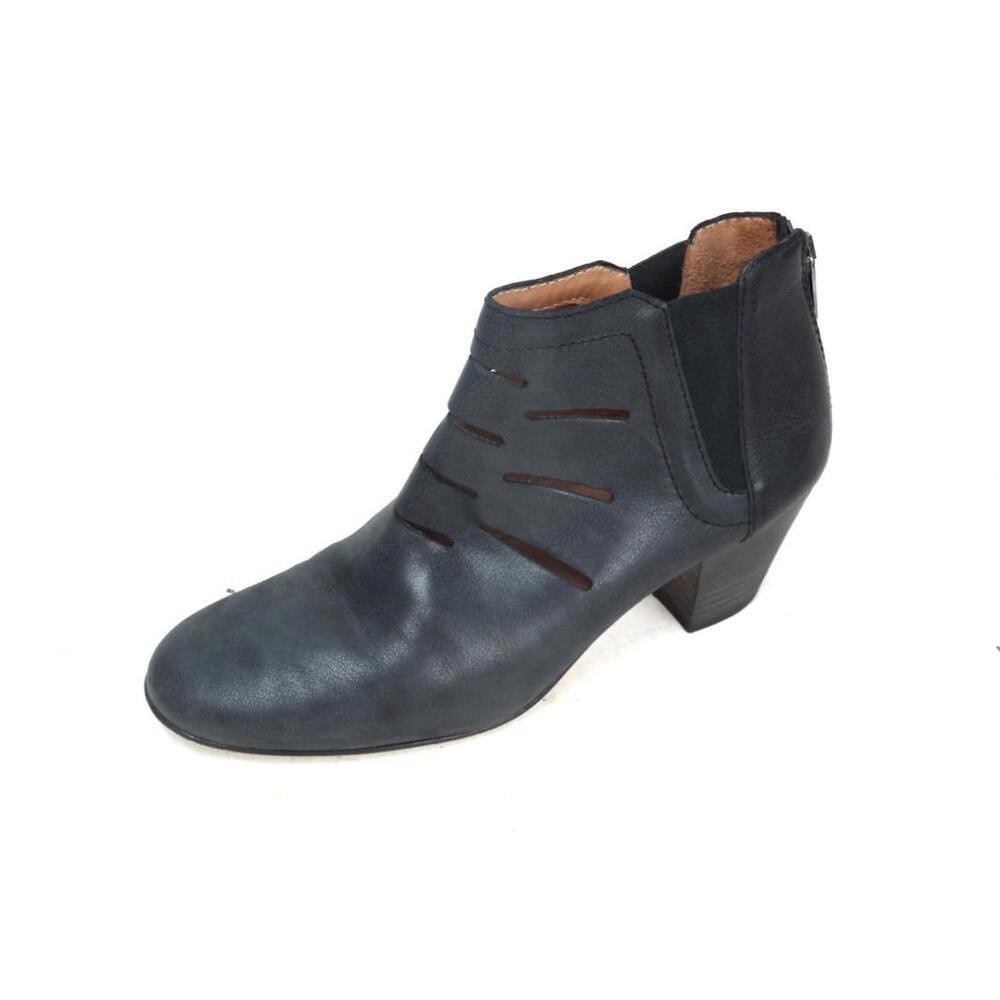 aquatalia booties cut out blue navy leather bootie ankle boots sz 8
